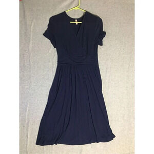 Womens Weaczzy Dress Size Medium Navy Blue Cross Front Cute Casual Career Wear